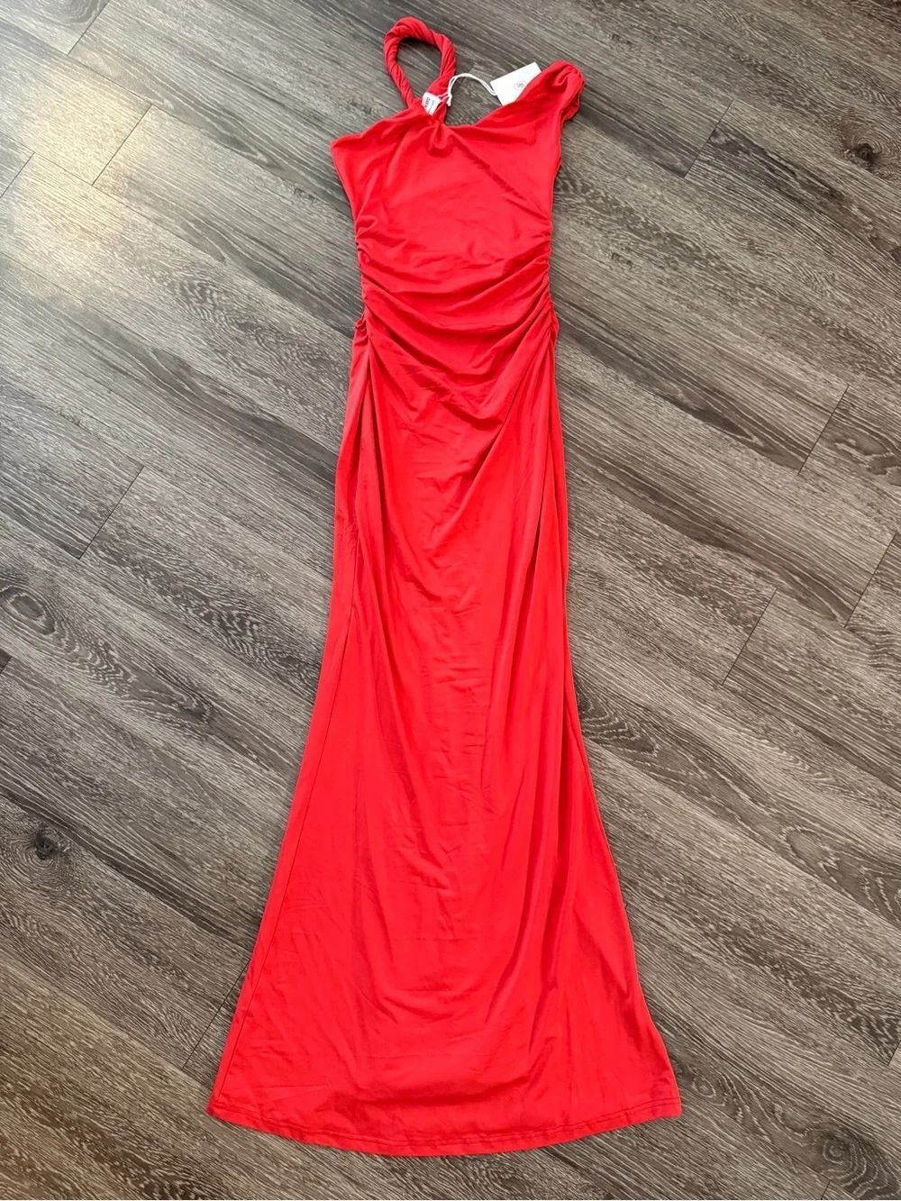 Peppermayo Red Twist Strap Maxi Dress New